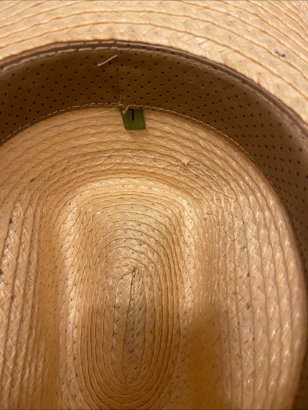 Vintage Straw Cowboy Hat with Yellow Band - Picture 5 of 5
